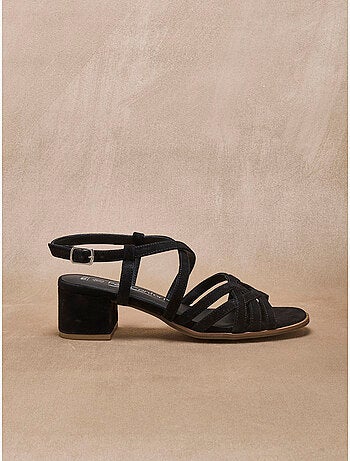 Sandales femme cuir velours - PEDICONFORT