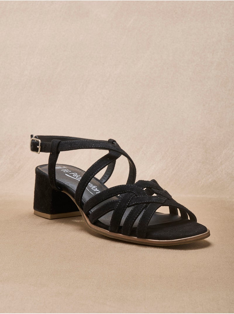 Sandales femme cuir velours - PEDICONFORT Noir Noir - Kiabi
