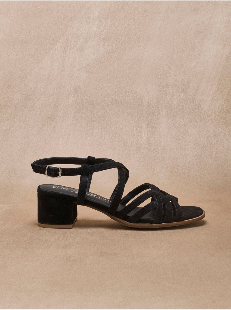 Sandales femme cuir velours - PEDICONFORT Noir Noir - Kiabi