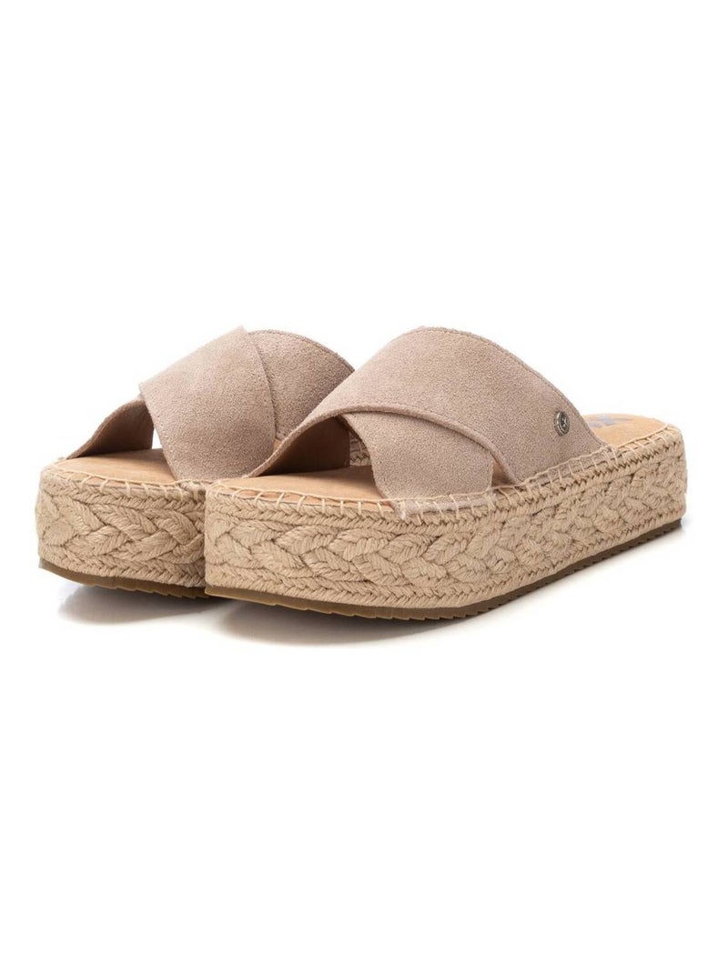 Sandales femme en cuir Beige - Kiabi