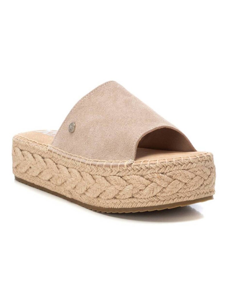 Sandales femme en cuir Beige - Kiabi
