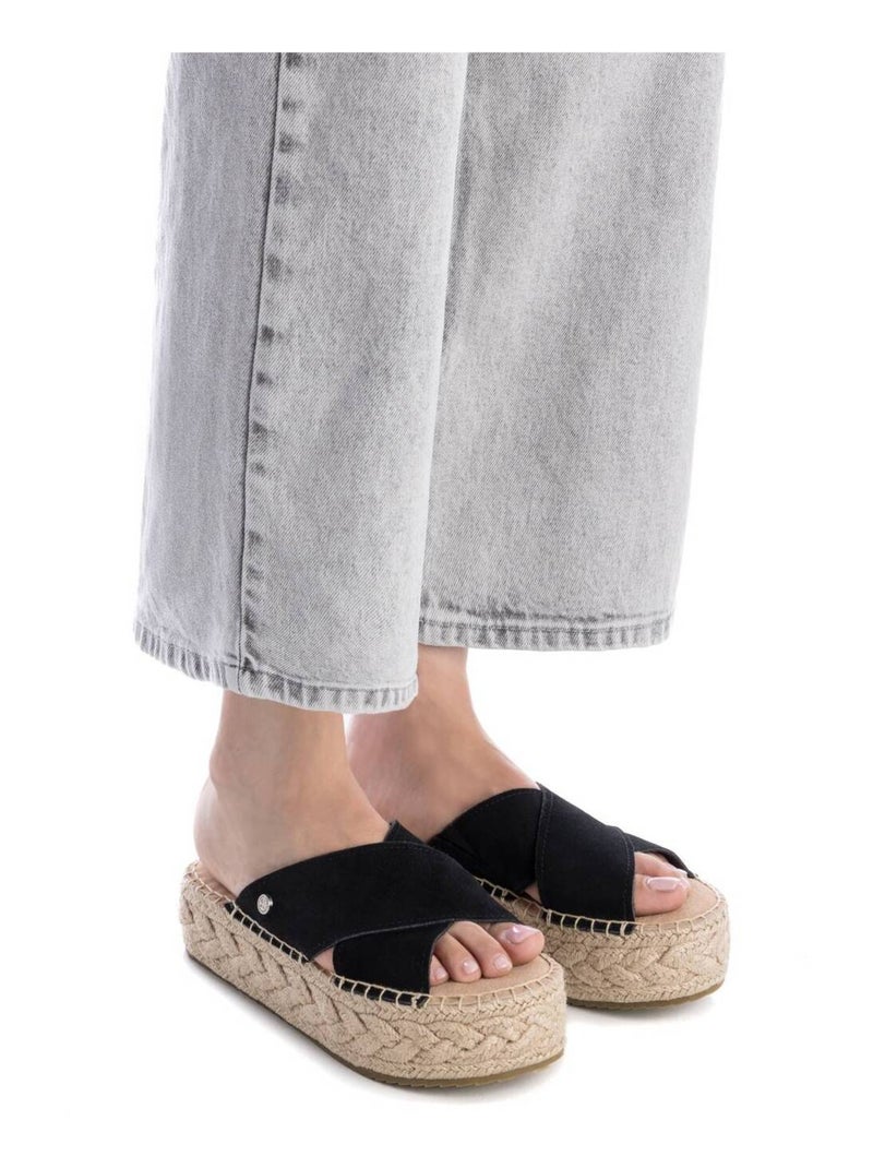Sandales femme en cuir Noir - Kiabi