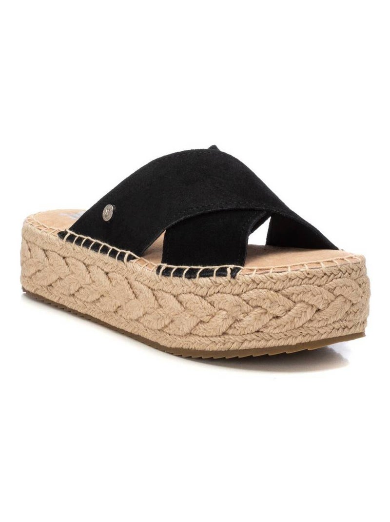 Sandales femme en cuir Noir - Kiabi