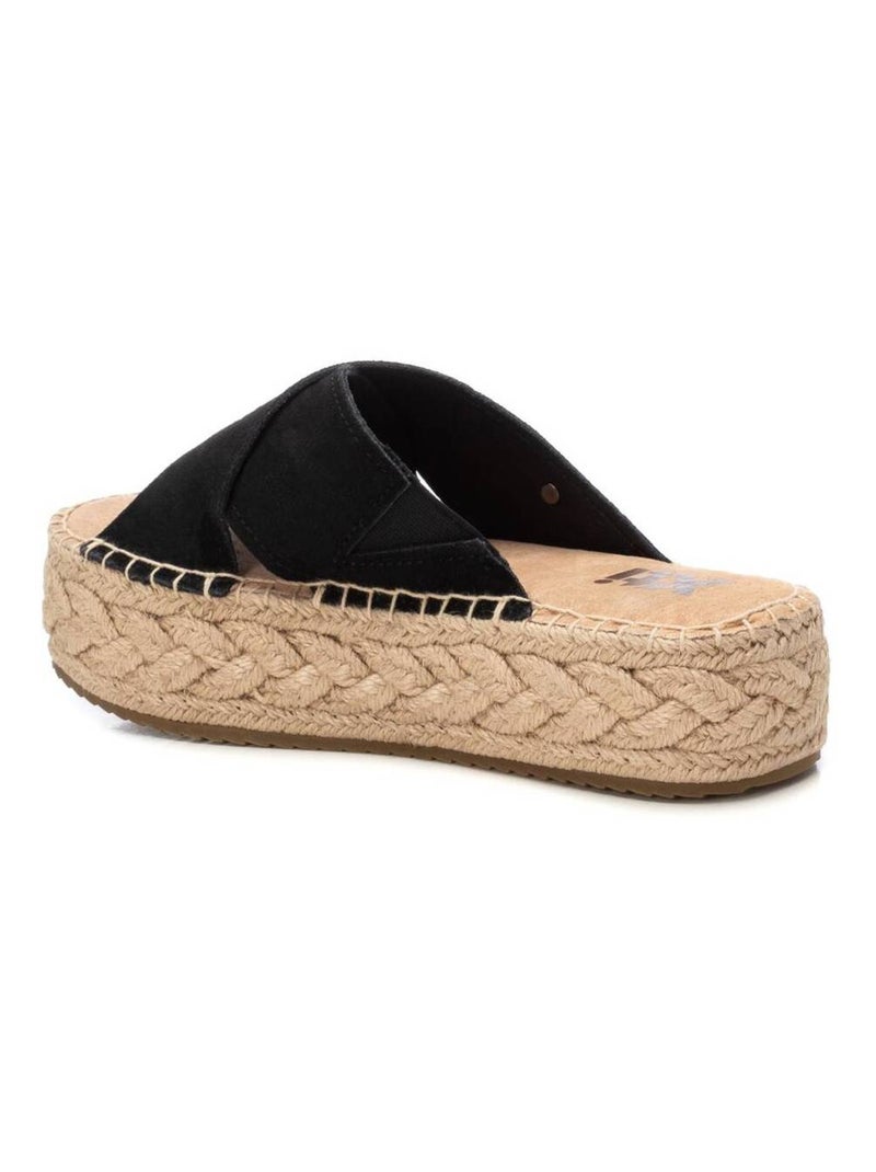 Sandales femme en cuir Noir - Kiabi