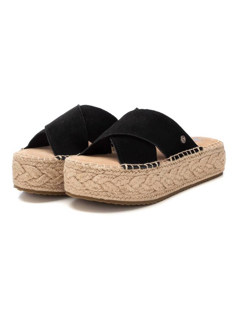 Sandales femme en cuir Noir - Kiabi