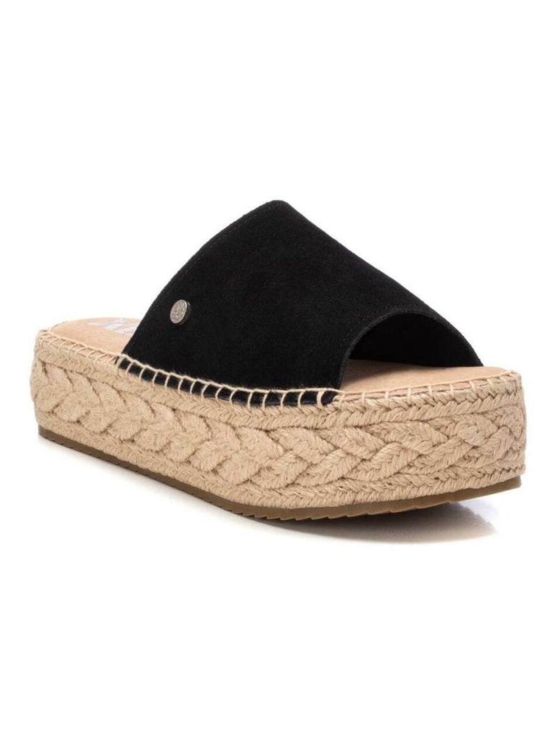 Sandales femme en cuir Noir - Kiabi