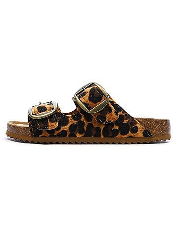 Sandales plates femme en cuir