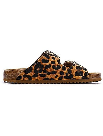 Sandales plates femme en cuir