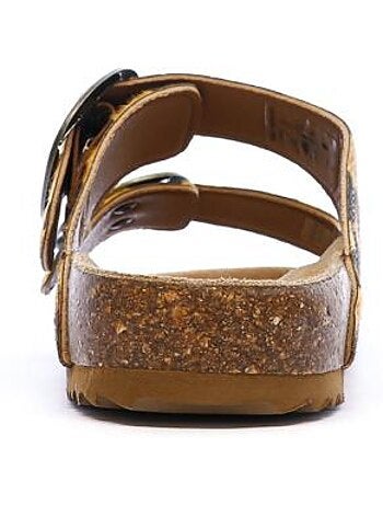 Sandales plates femme en cuir