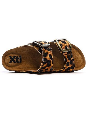 Sandales plates femme en cuir