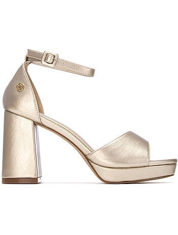 Sandales femme métallisées à talon