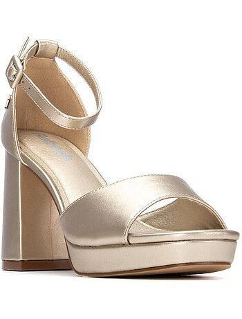 Sandales femme métallisées à talon