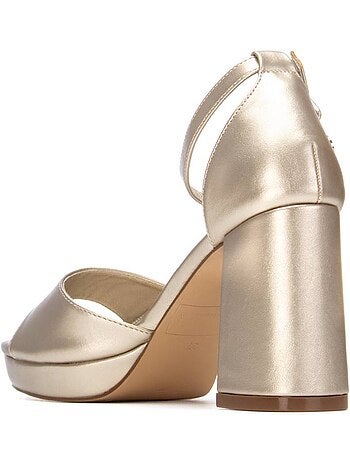 Sandales femme métallisées à talon