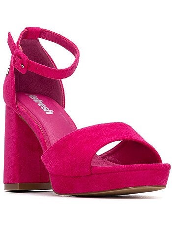 Sandales femme métallisées à talon