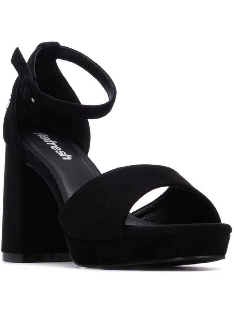 Sandales femme métallisées à talon Noir - Kiabi