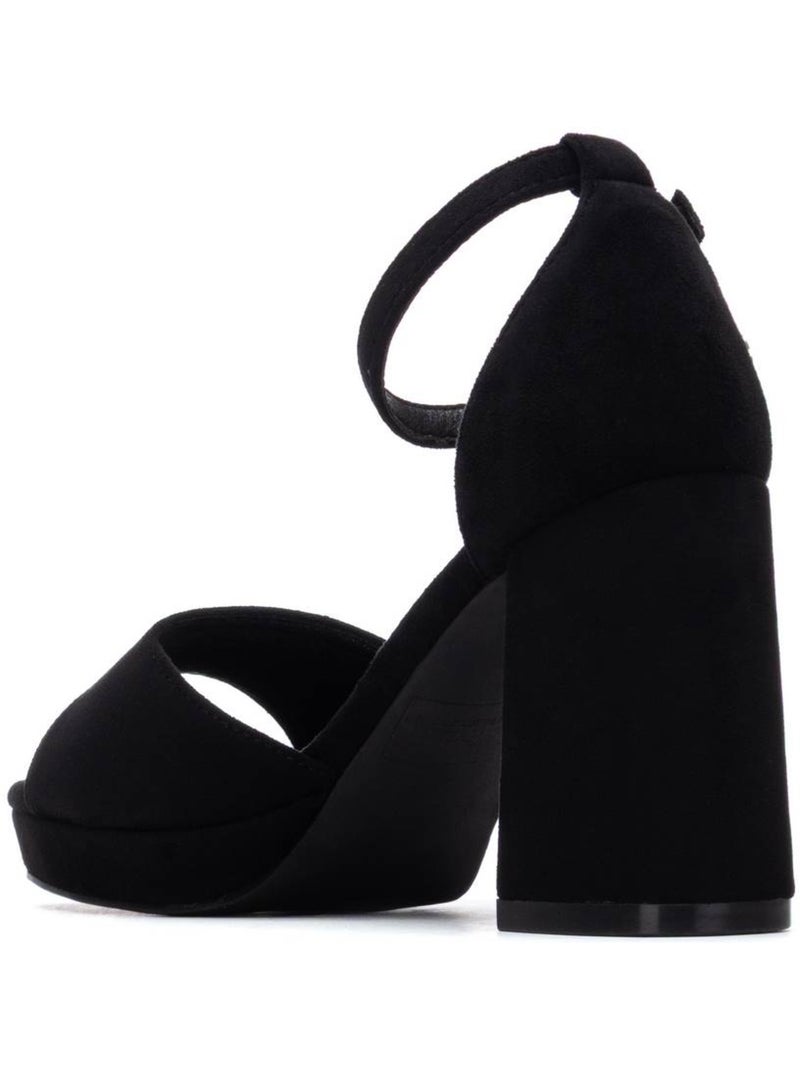 Sandales femme métallisées à talon Noir - Kiabi