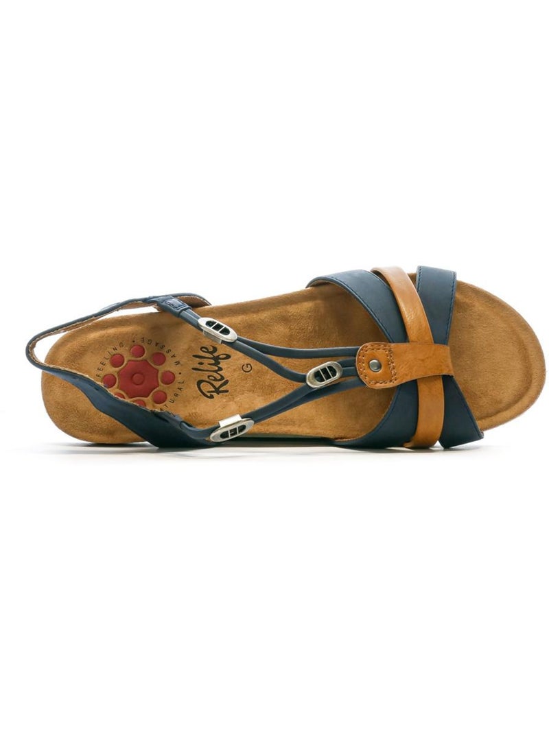 Sandales femme relife Bleu marine - Kiabi