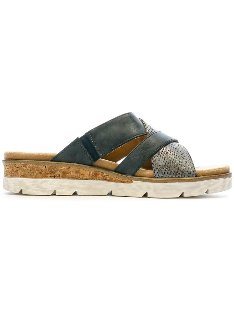 Sandales femme relife Bleu marine - Kiabi