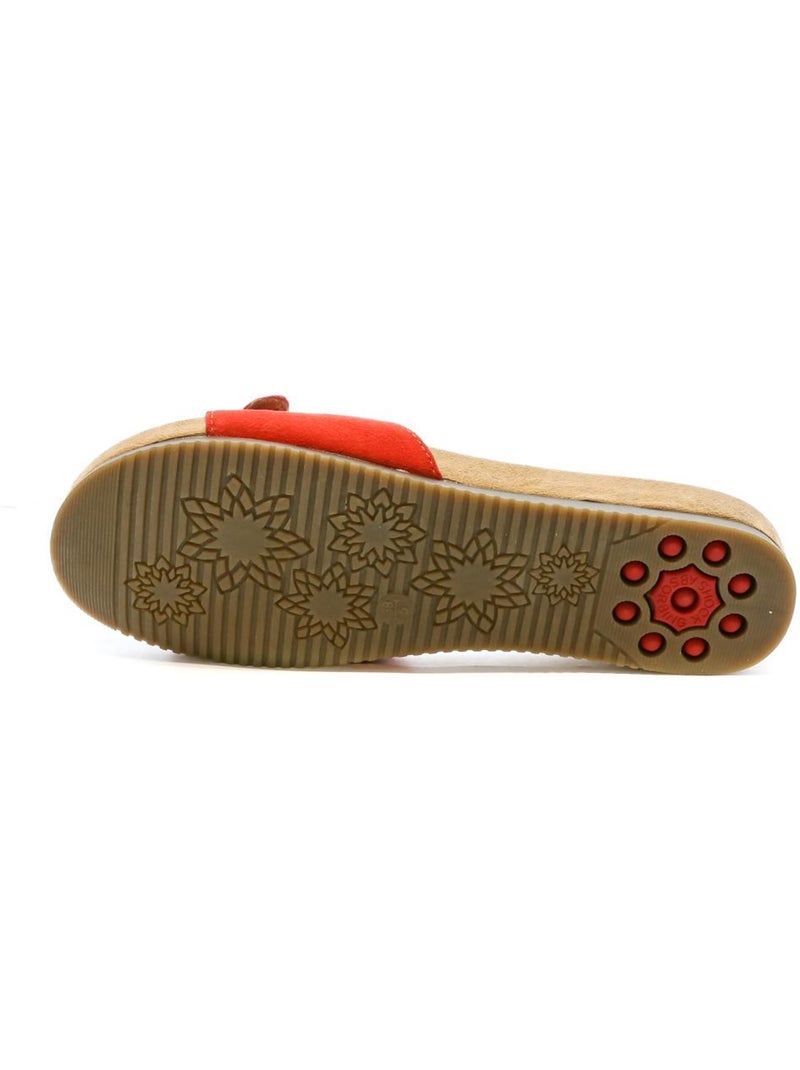 Sandales femme relife Rouge - Kiabi