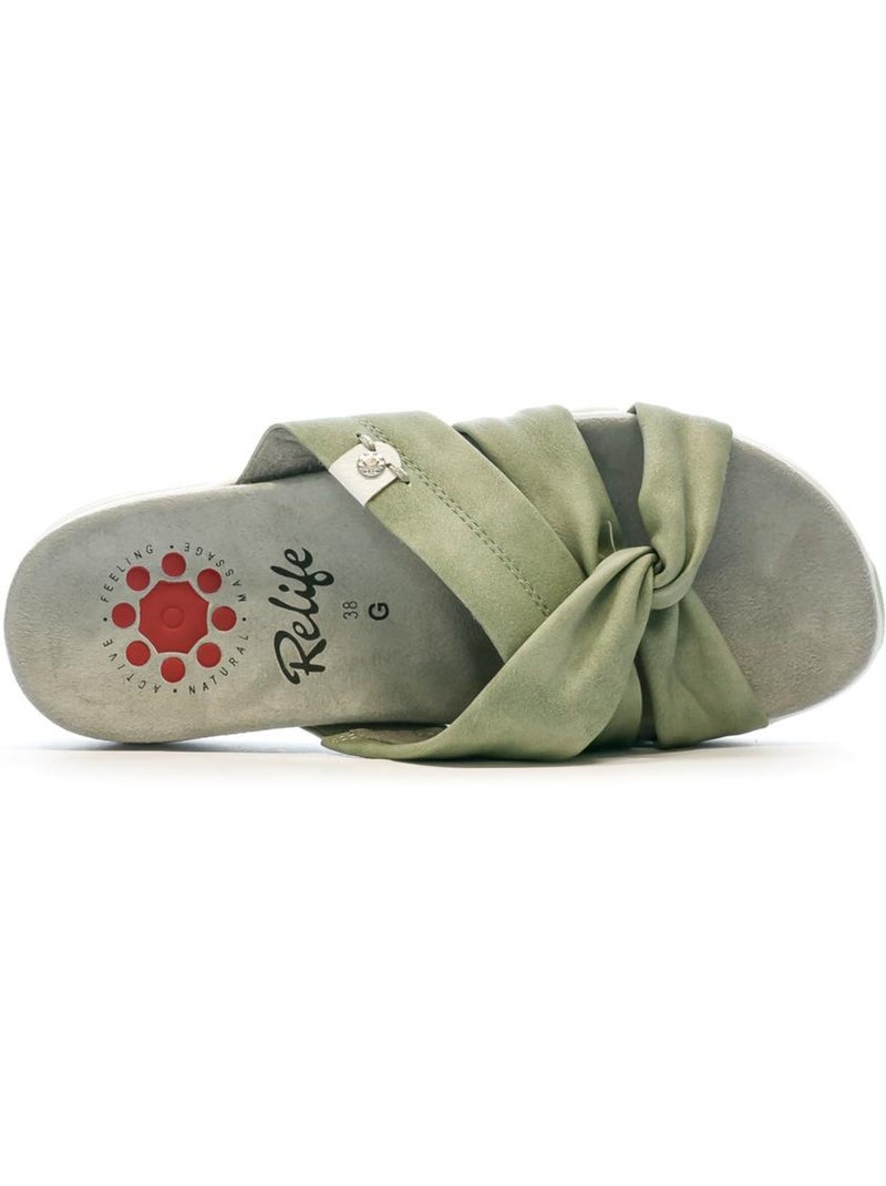 Sandales femme relife Vert - Kiabi