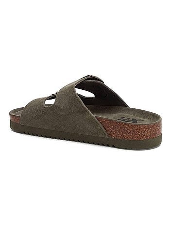 Sandales plates femme en cuir