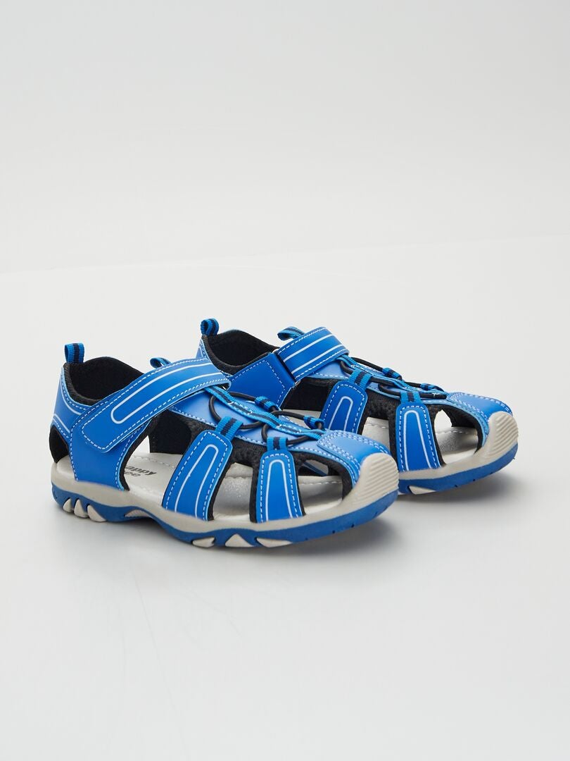 Sandales fermées à pattes scratchées tout-terrain Bleu - Kiabi