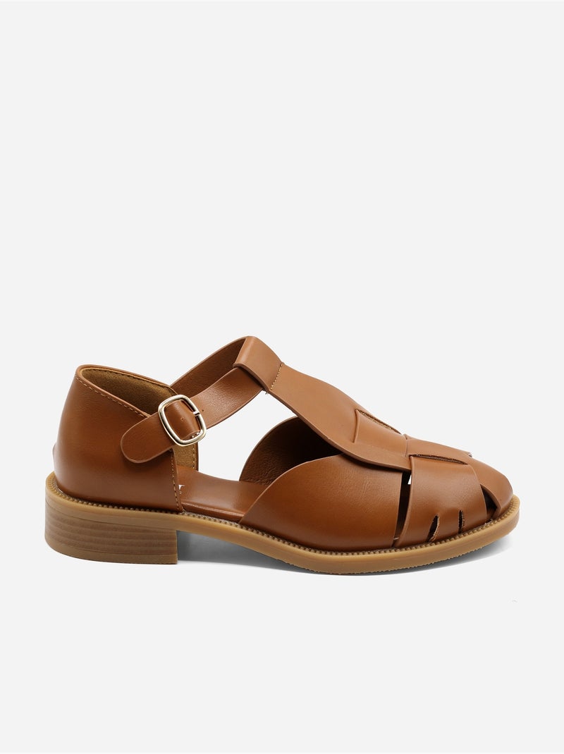 Sandales fermées Camel - Kiabi