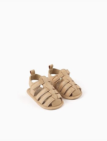 Sandales fermées en suédine avec fermeture à scratch