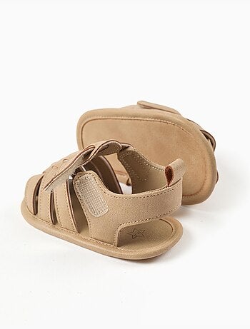 Sandales fermées en suédine avec fermeture à scratch