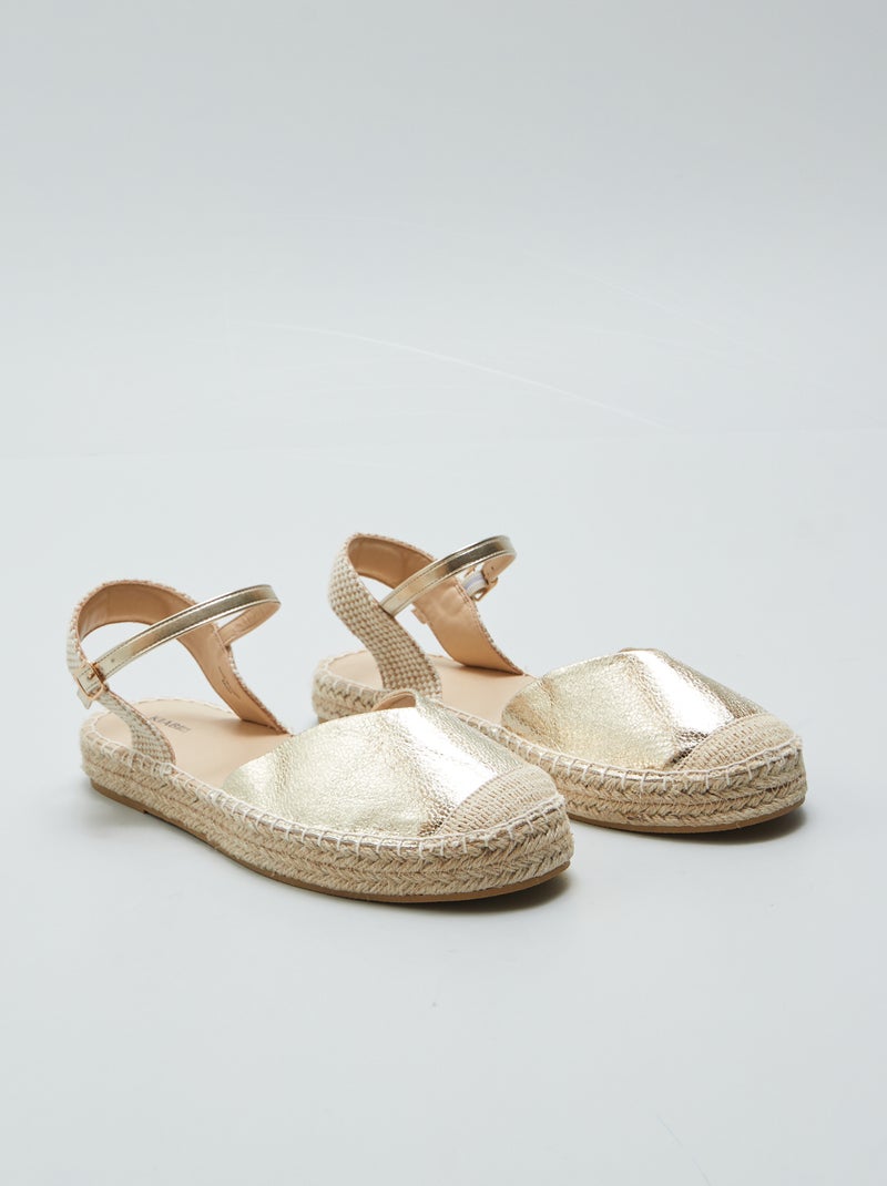 Sandales fermées espadrilles Doré - Kiabi