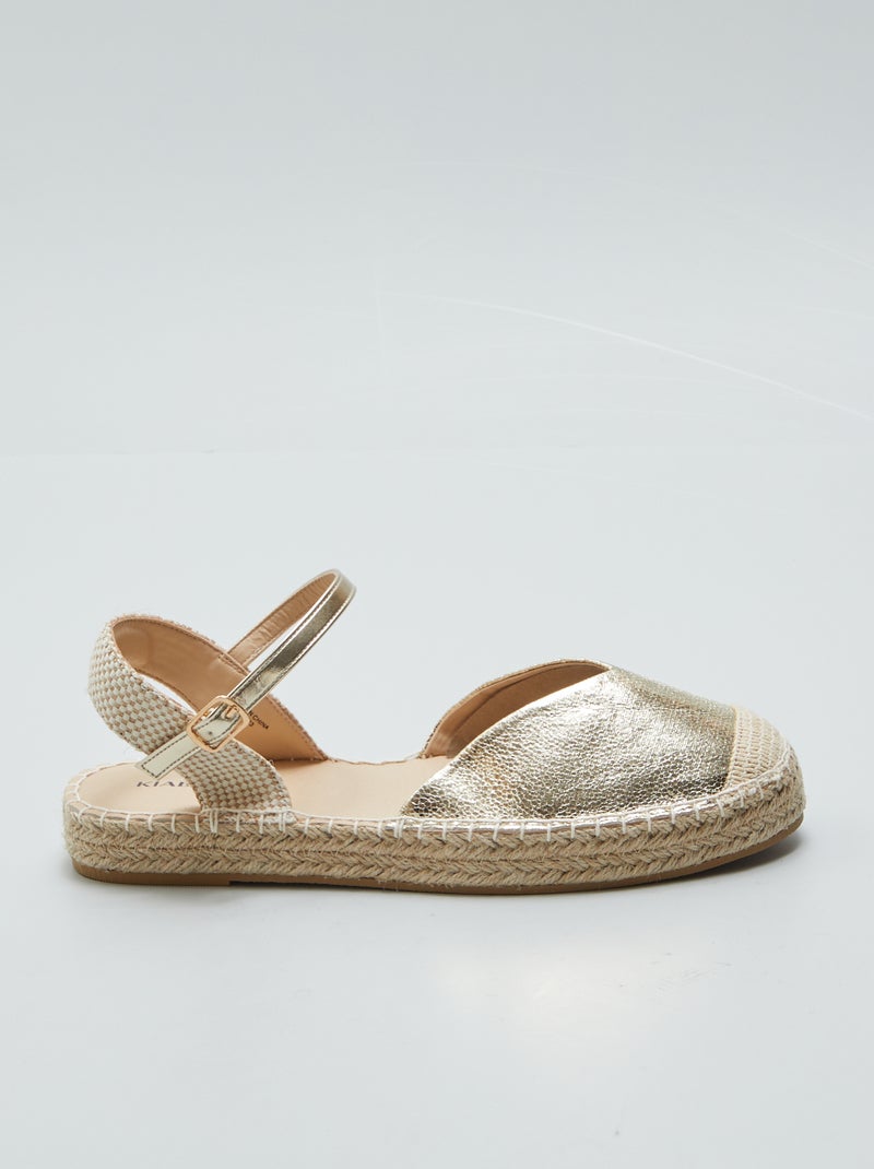 Sandales fermées espadrilles Doré - Kiabi