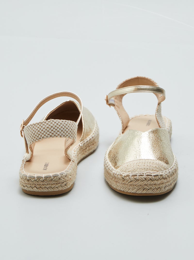 Sandales fermées espadrilles Doré - Kiabi