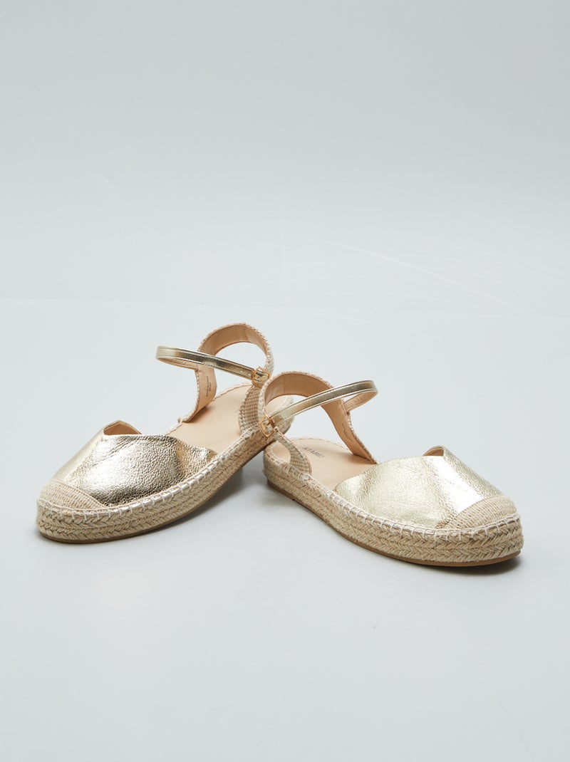 Sandales fermées espadrilles Doré - Kiabi