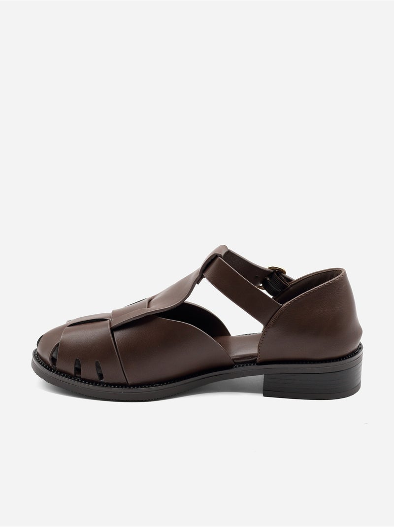 Sandales fermées Marron - Kiabi
