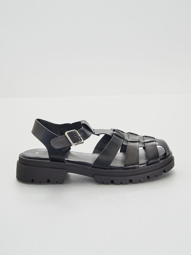 Sandales fermées noir - Kiabi
