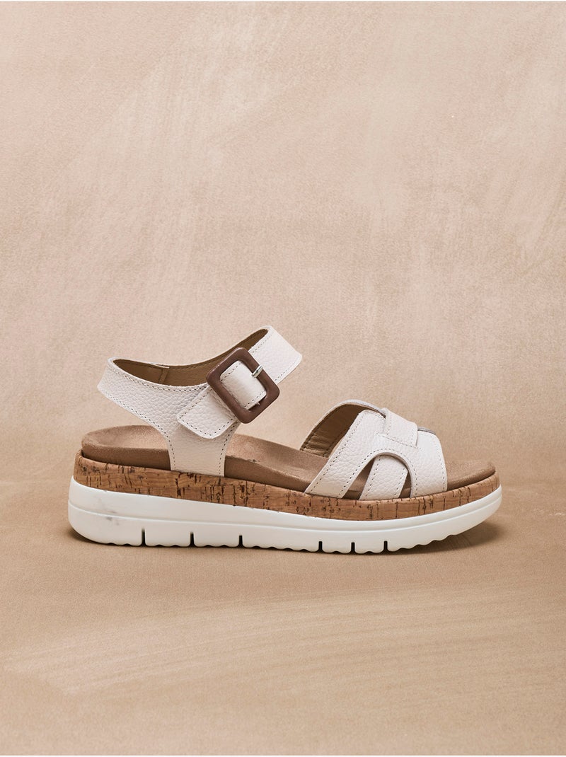 Sandales fermées par scratch - PEDICONFORT Beige - Kiabi