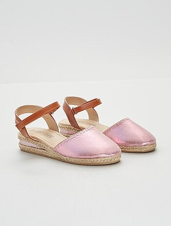 Sandalettes Pour Fille En Cuir Happy Biz' - Pointure 24 - Blanc, Bleu, Gris - Bon État Occasion