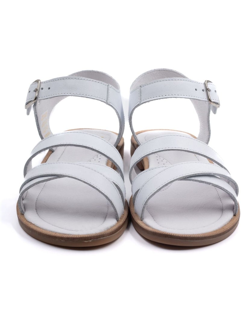 Sandales Fille Cuir - Boni Ariane Blanc - Kiabi