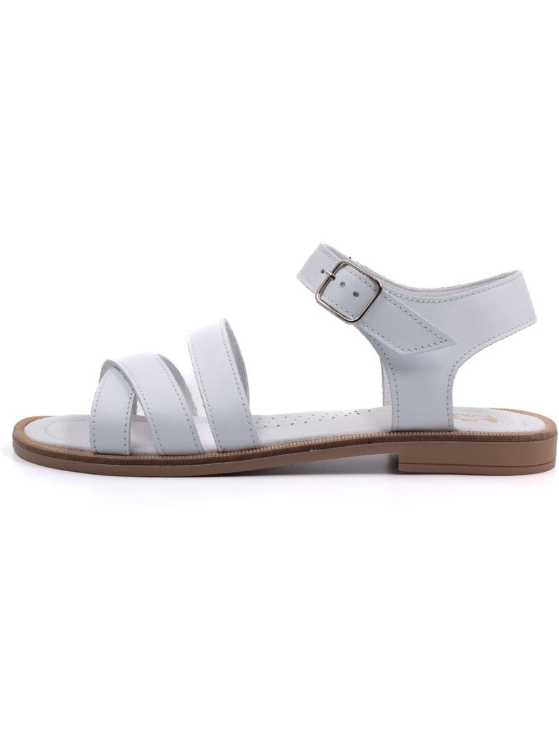 Sandales Fille Cuir - Boni Ariane Blanc - Kiabi