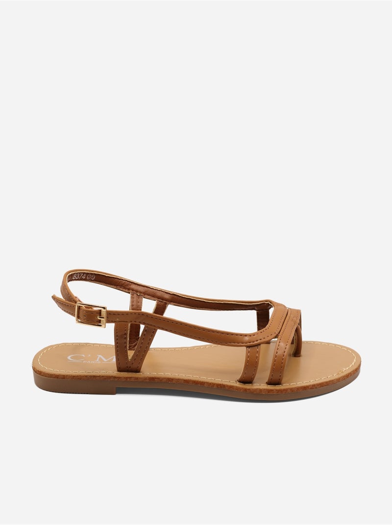 Sandales fines Camel - Kiabi