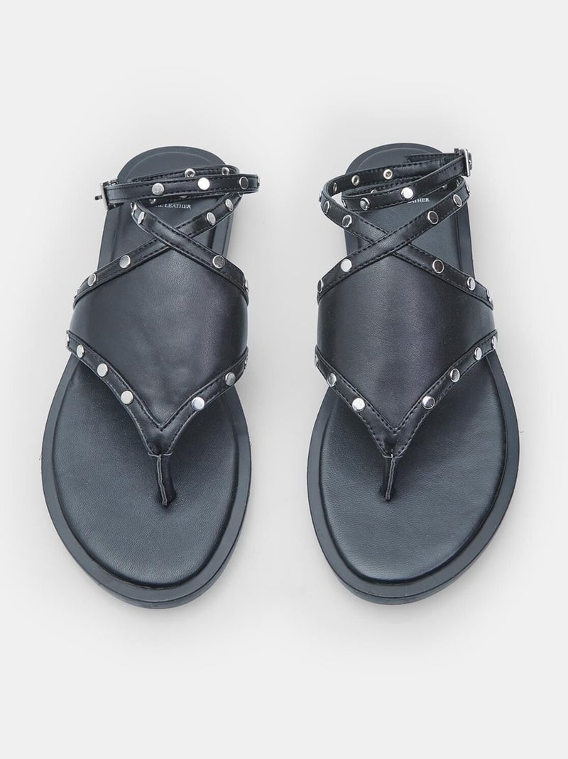 Sandales Flat Thong  BATA Noir - Kiabi