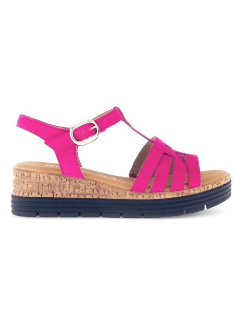 Sandales  foncé en cuir velours - Kiabi