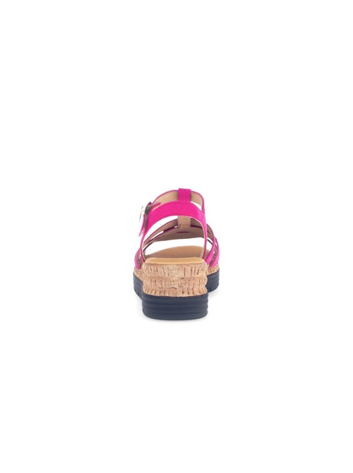 Sandales  foncé en cuir velours - Kiabi