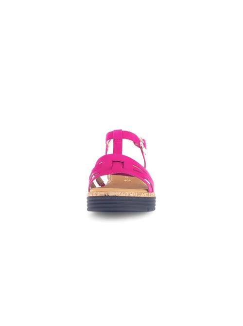 Sandales  foncé en cuir velours - Kiabi