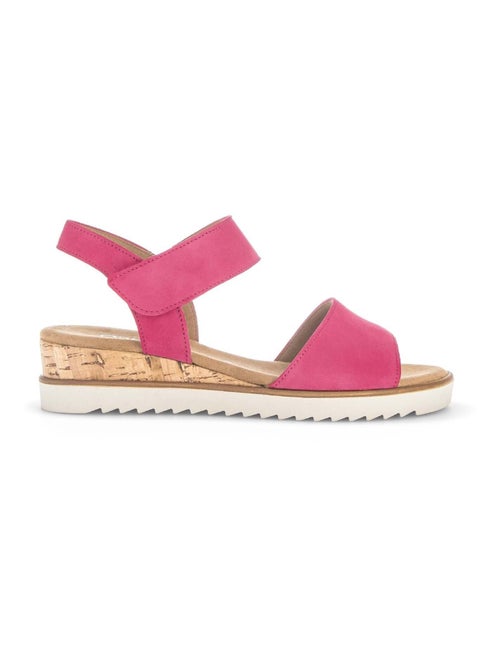 Sandales  foncé en cuir velours - Kiabi