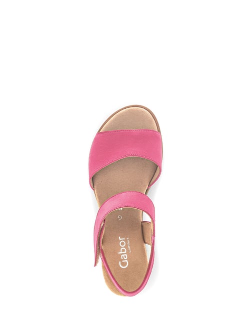 Sandales  foncé en cuir velours - Kiabi