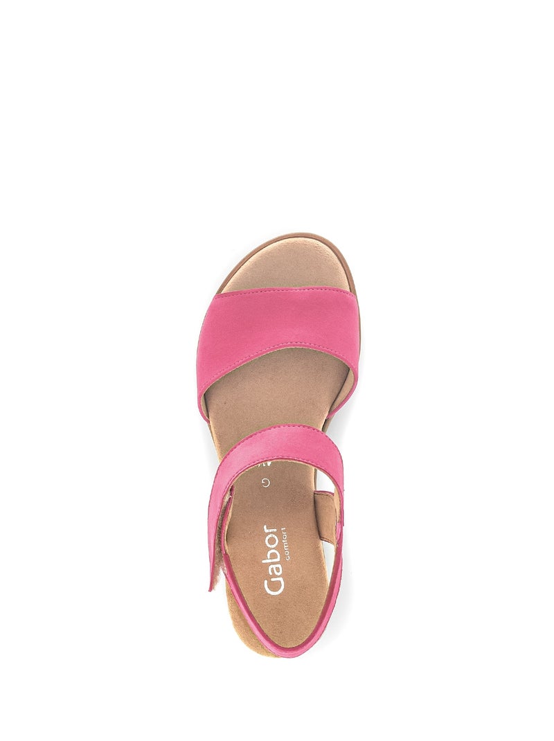 Sandales  foncé en cuir velours Rose foncé - Kiabi