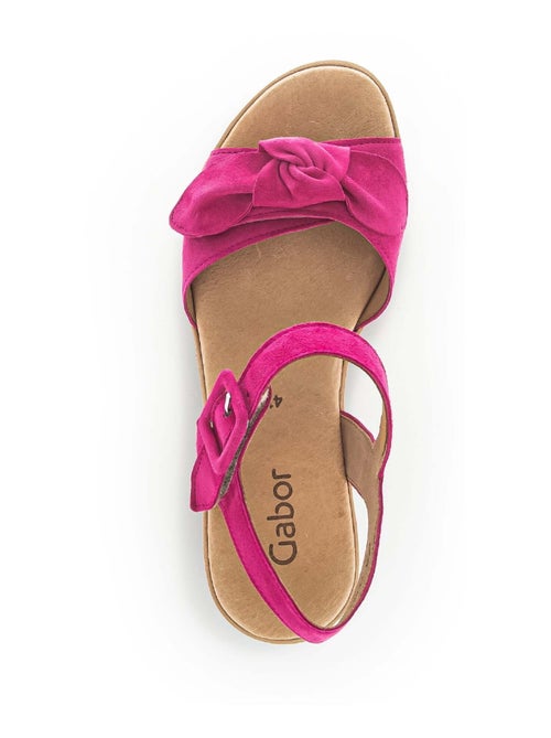 Sandales  foncé en cuir velours - Kiabi