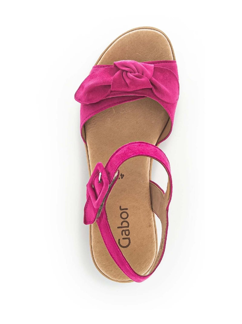 Sandales  foncé en cuir velours Rose foncé - Kiabi