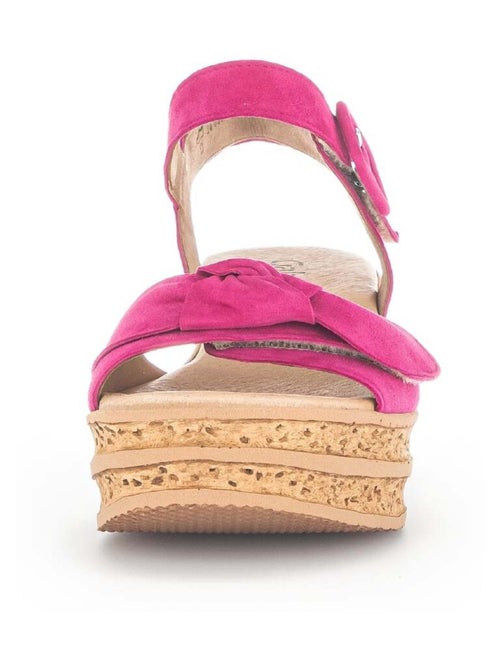 Sandales  foncé en cuir velours - Kiabi